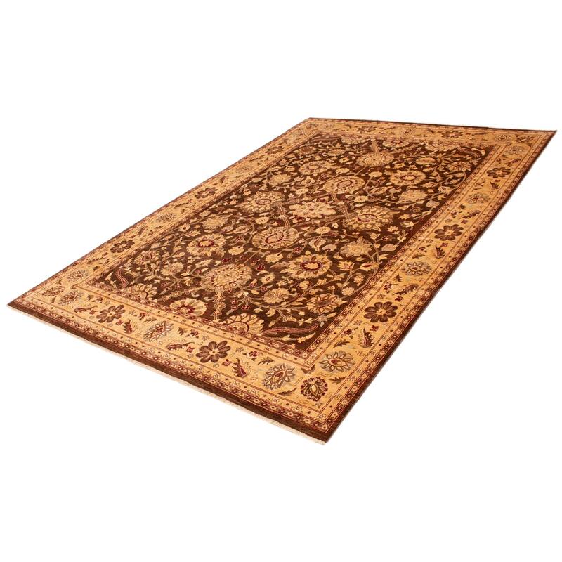 ECARPETGALLERY Hand-knotted Chobi Finest Brown Wool Rug - 9'8 x 14'2