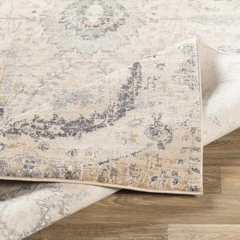Hauteloom Erbacon Living Room, Bedroom Area Rug - Beige, Black, Charcoal - 2' x 2'11"