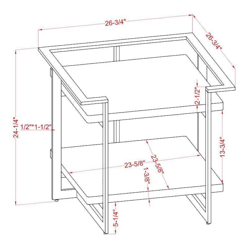 Lovell Glam Gold and Black 27-inch Faux Marble 1-Shelf Side Table by Furniture of America