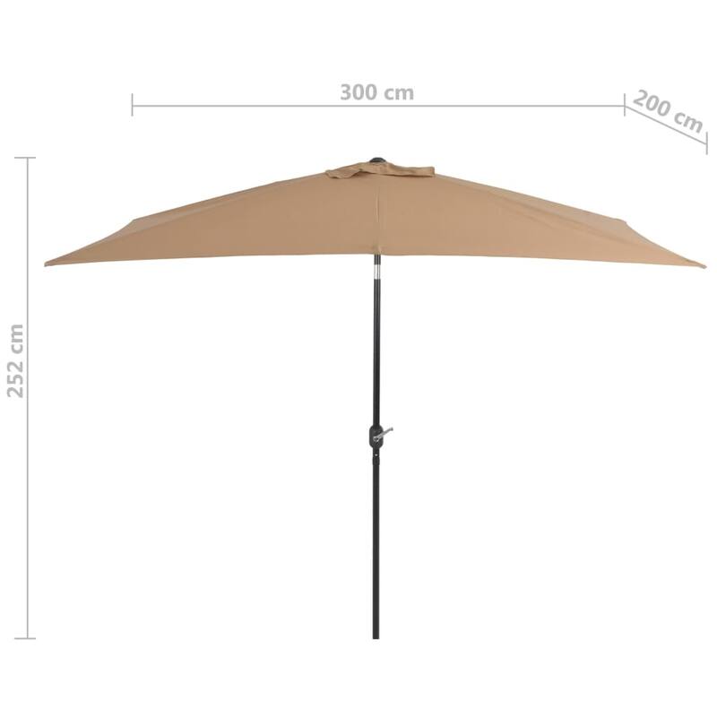 vidaXL Outdoor Umbrella Parasol Patio Sunshade Tilting System Sun Shelter