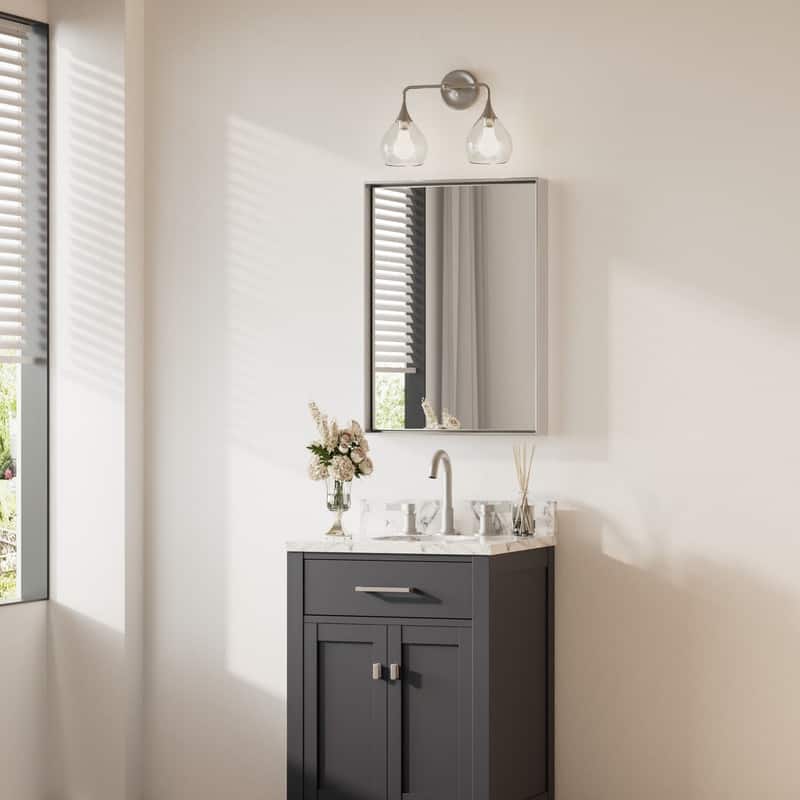 Keonjinn Aluminum Framed Wall Mount Bathroom Vanity Mirror