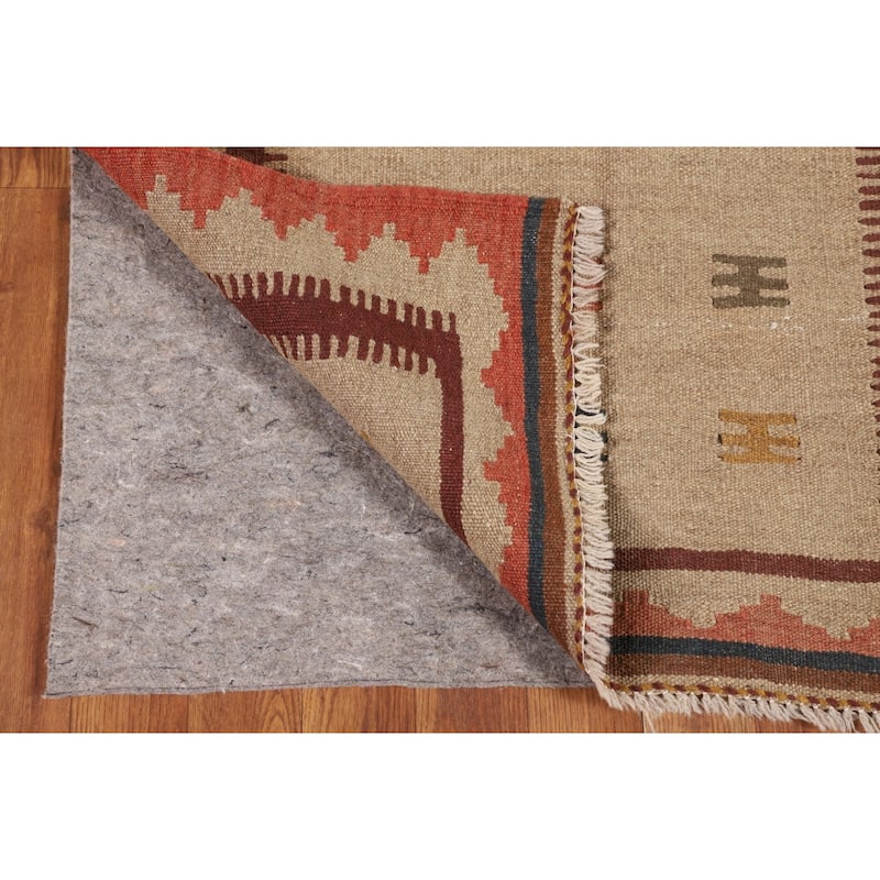 Reversible Kilim Persian Foyer Rug Hand-Woven Wool Carpet - 2'9"x 6'3"