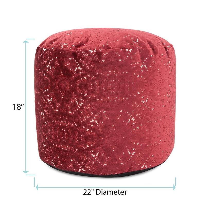 Allan Andrews Round Tall Pouf Pasini Ruby