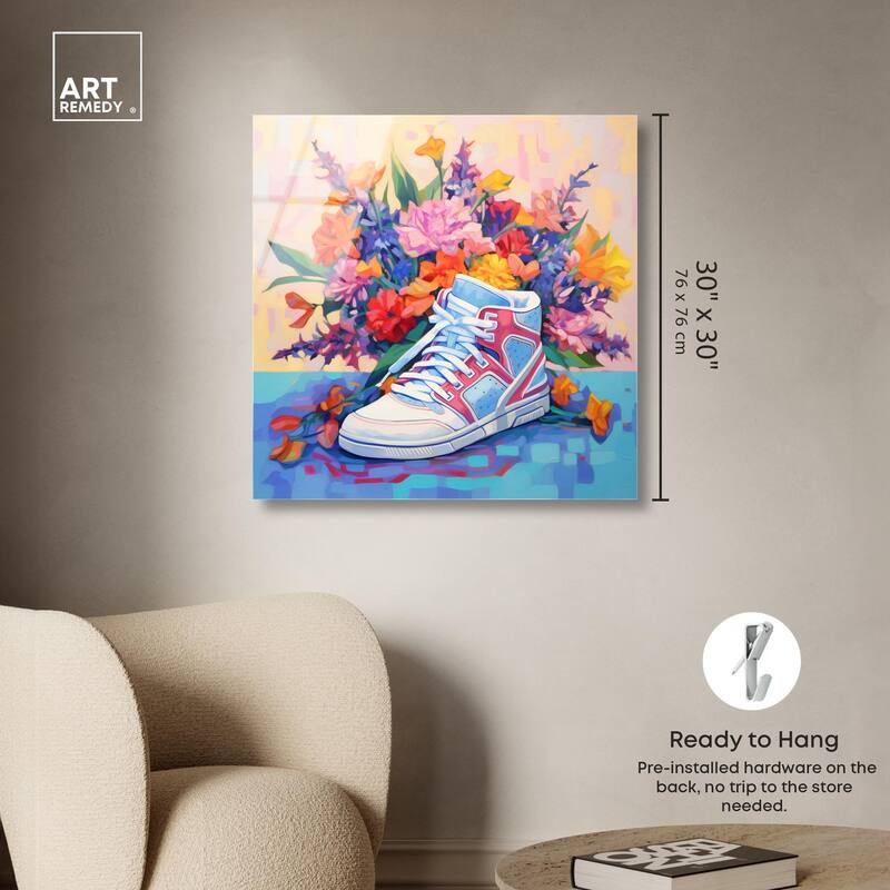 Colorful Sneaker Bouquet II Acrylic by Art Remedy, Ready to Hang