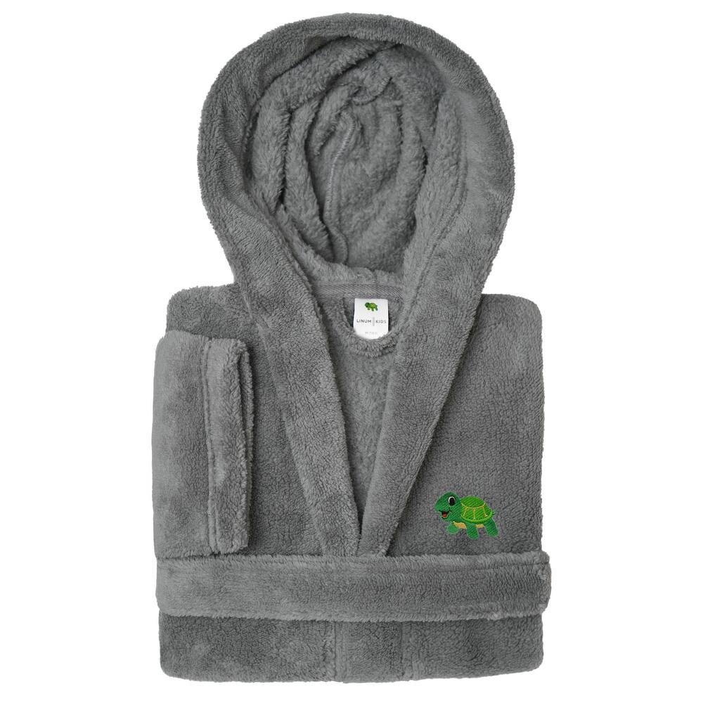 Sweet Kids 100% Polyester SUPER PLUSH Double Brushed Hooded Bathrobe - TURTLE