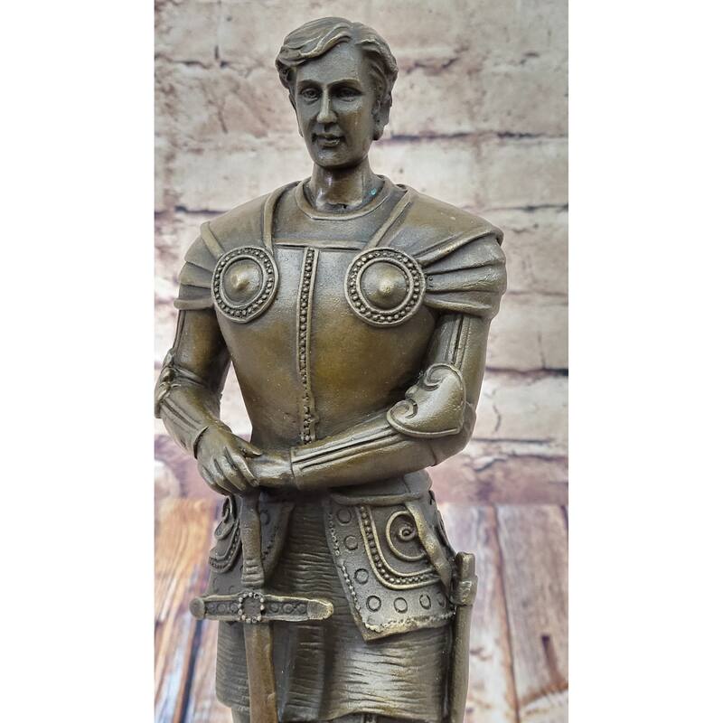Saint Joan Of Arc Bronze Metal Sculpture Statue French History Figurine Decor