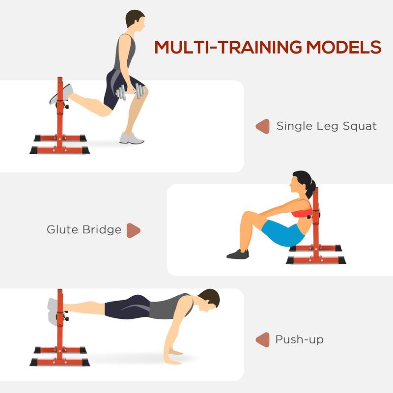 Soozier Bulgarian Split Squat Stand with 12-Level Single Leg Squat Roller, for Lower Body Strength Training