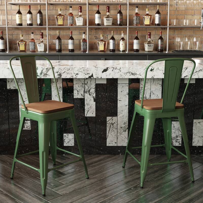 All-Weather Commercial Counter Stool with Removable Back & Poly Resin Seat