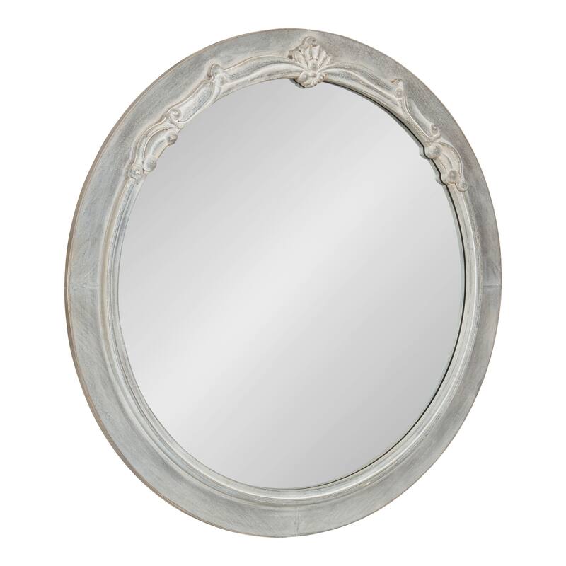 Kate and Laurel Irelyn Decorative Wall Mirror - 26" Diameter - 26" Diameter - Gray