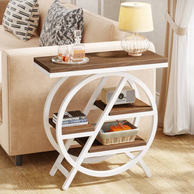 3-Tier End Table Narrow Side Table for Living Room