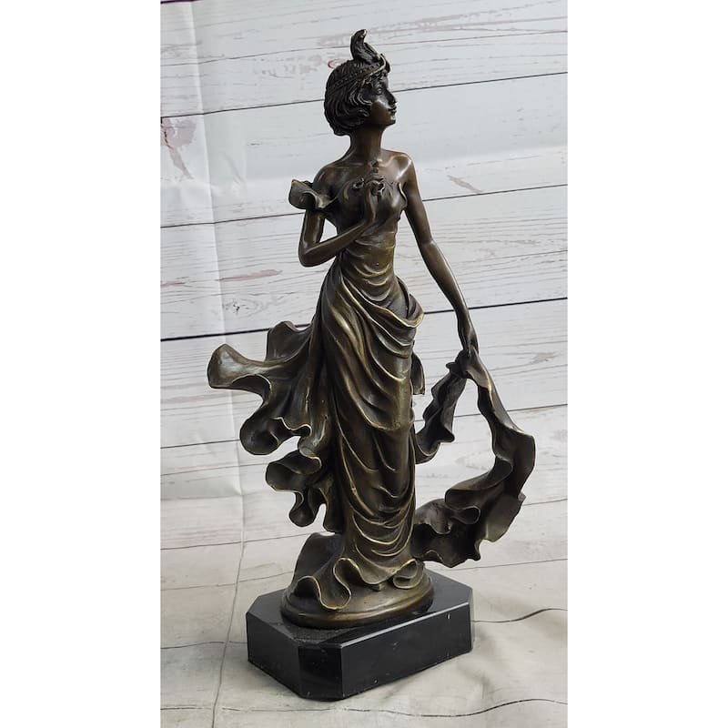 1920S Flapper Girl Dancer Bronze Fashion Model Sculpture Statue Decor By Patoue