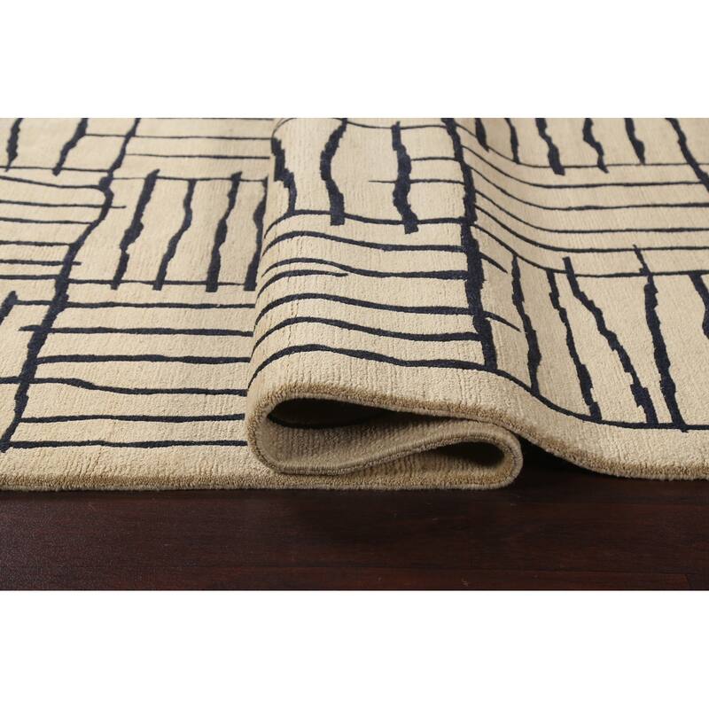 Vegetable Dye Abstract Nepalese Oriental Area Rug Wool Hand-knotted - 6'2" x 9'4"