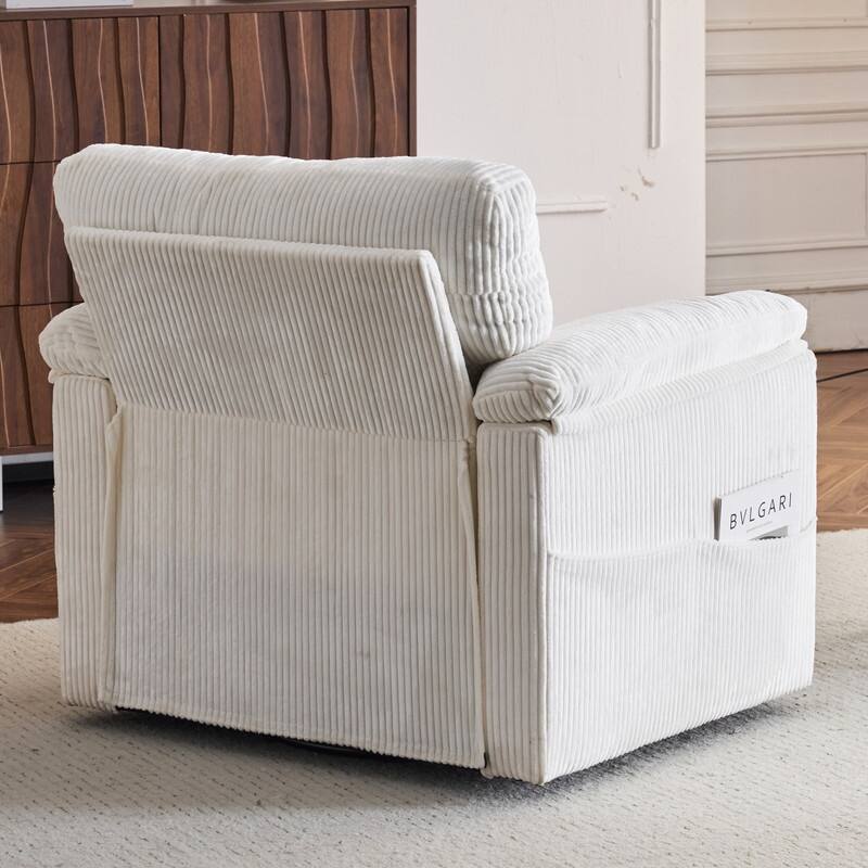 33" Corduroy Swivel Single Sofa Chair