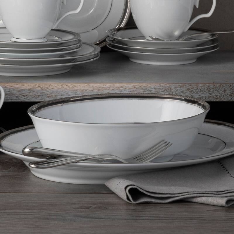 Noritake Austin Platinum Oval Vegetable Bowl, 9-3/4", 32 oz.