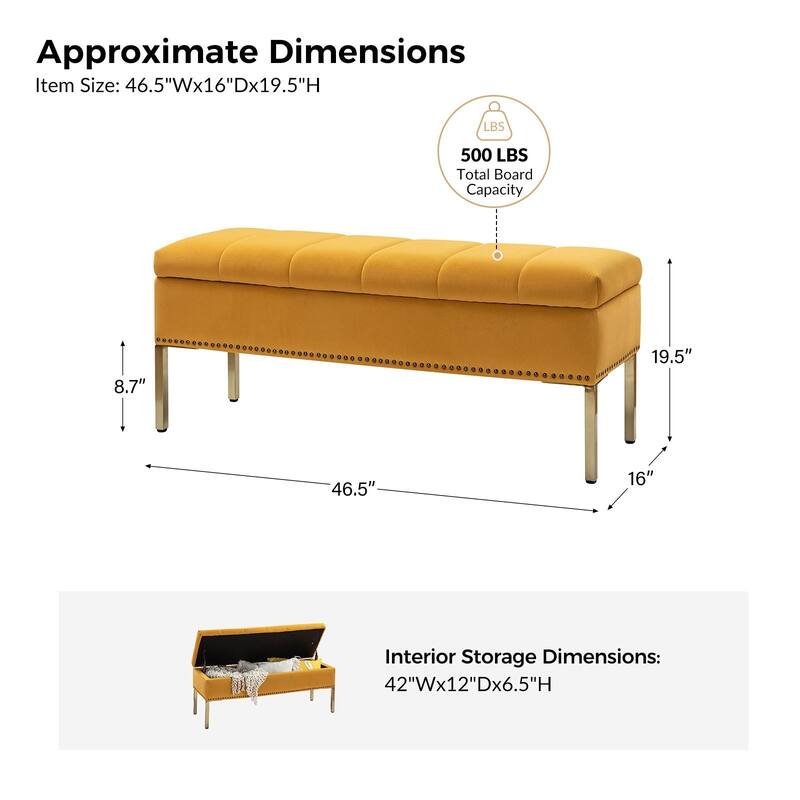 Egmont Contemporary Velvet Flip-Top Storage Bench by HULALA HOME