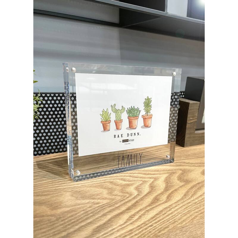 Rae Dunn Acrylic Picture Frame - 7" x 5" - Family