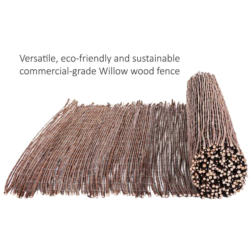 Natural Willow Rolled Panel Fence Decorative Fencing for Backyard On