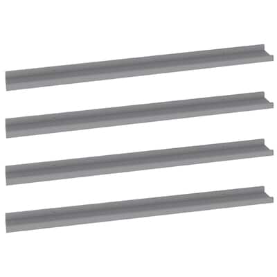 Yuli Modern Wall Shelf Set of 4, Raised Ledge Design, Gray MDF 39 Inch
