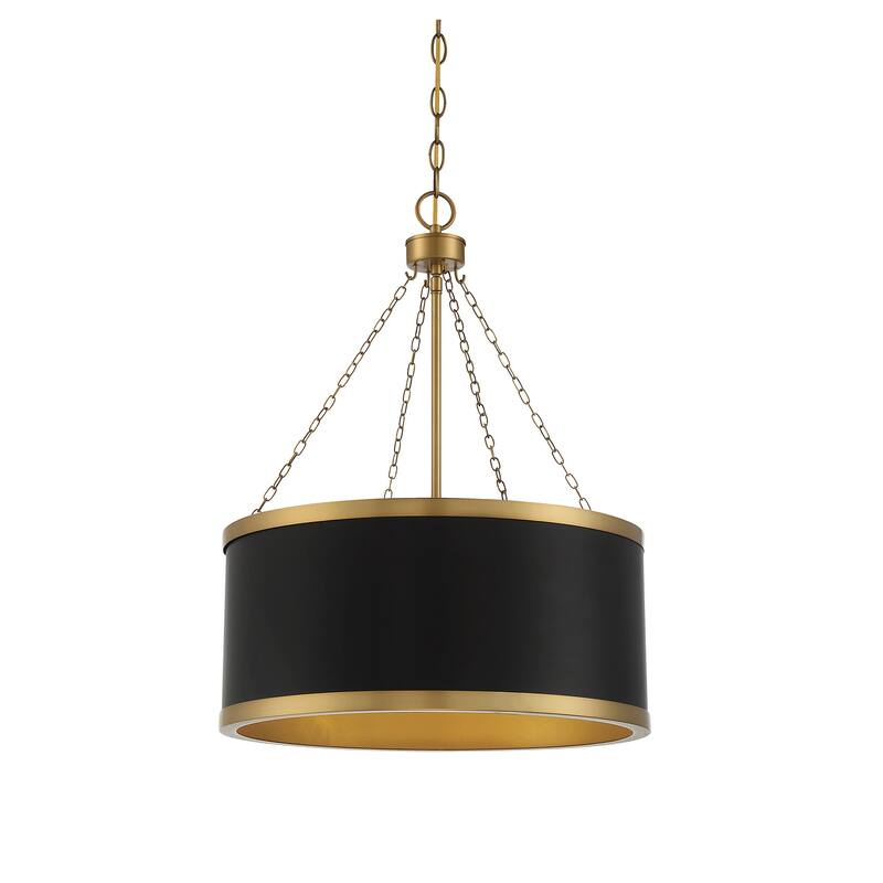 Savoy House Delphi 6 Light 19" Wide Pendant - Black / Warm Brass