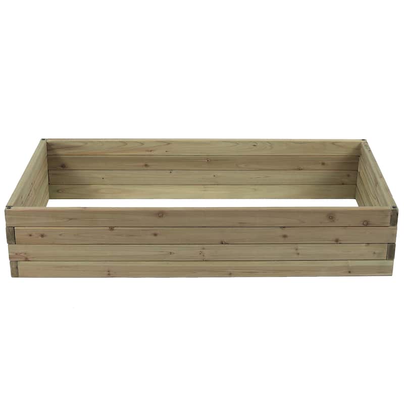 Wood 3.8ft x 2ft Raised Garden Bed - 9.1" H x 46" W x 24" D