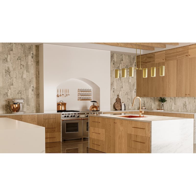 Foreland 6-Light Brushed Gold Linear Chandelier