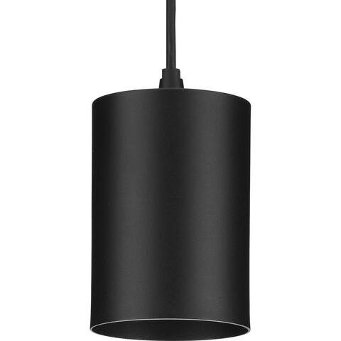 Cylinder Collection 5-Inch 1-Light Black LED Modern Outdoor Pendant Hanging Light - 5 in x 5 in x 7.25 in