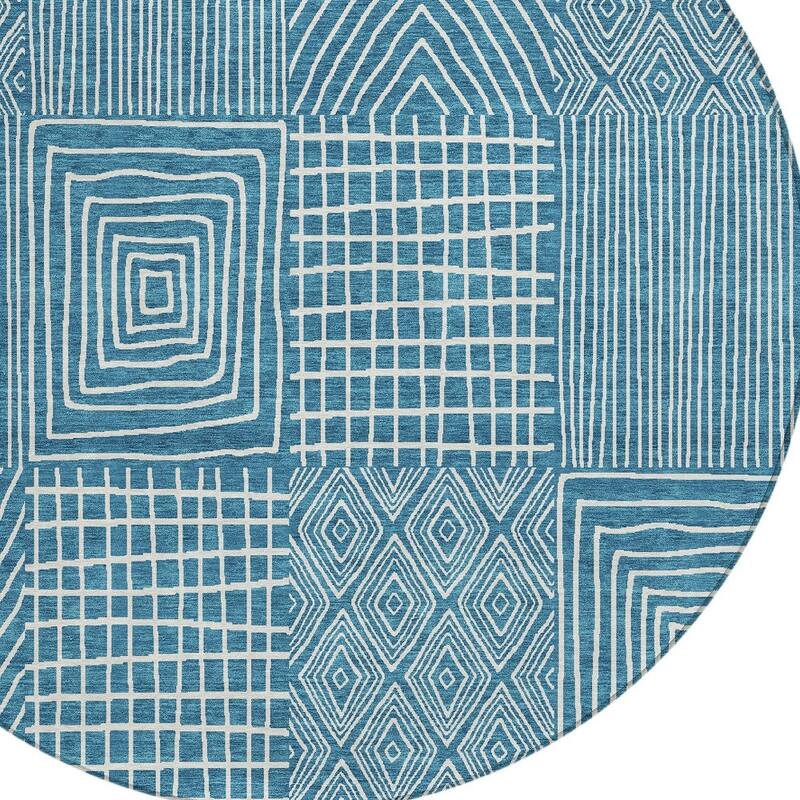 HomeRoots Geometric Transitional Rectangle Outdoor Rug