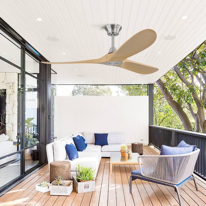 Sofucor 52''/60" Large Ceiling Fan without Lights, Remote Control and Reversible Motor Included, Smart Optinal