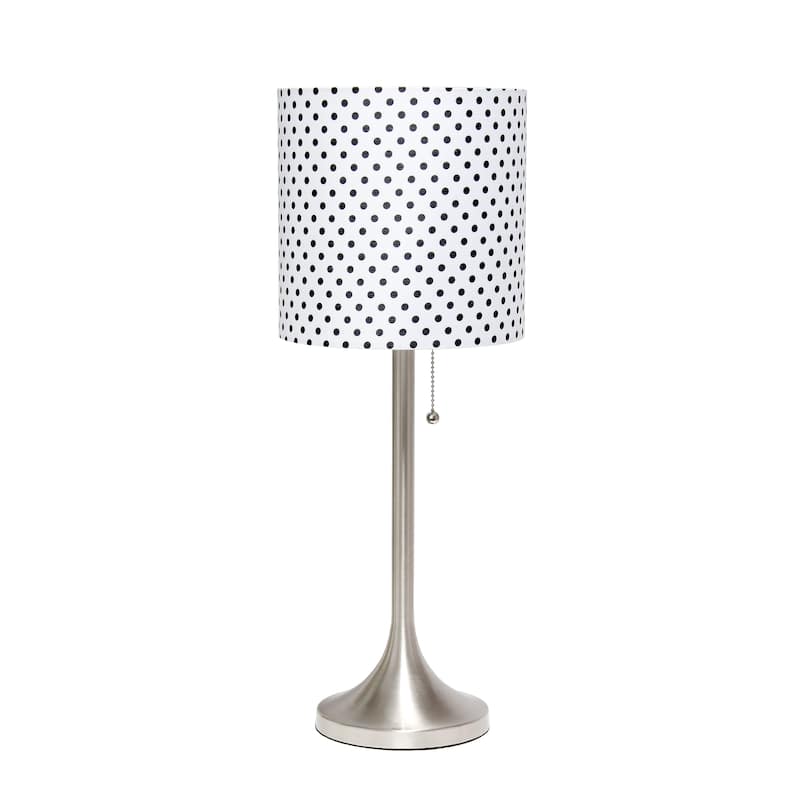 21.25" Modern Glam Metal Table Lamp with Silk Shade and Pull-Chain Switch for Bedroom or Living Room - 8"L x 8"W x 21.25"H - BD