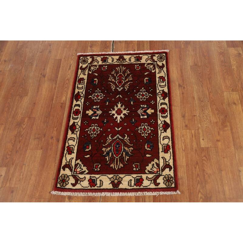 Red Kazak Oriental Foyer Rug Hand-Knotted Wool Carpet - 2'0" x 3'0"