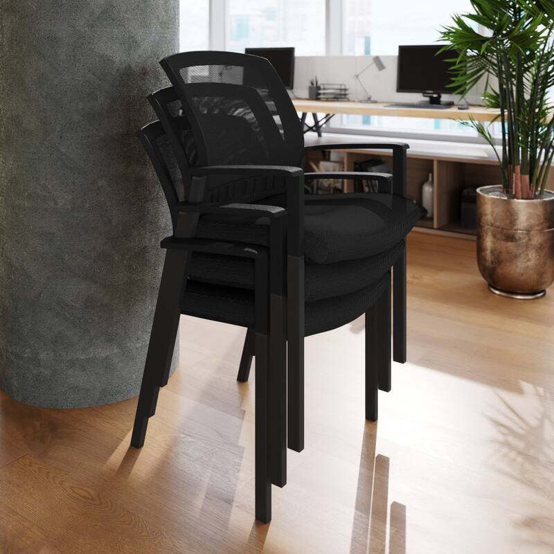 Commercial Stackable Side Chair with Steel Frame and Armrests - 23.25"D x 23.75"W x 34.25"H