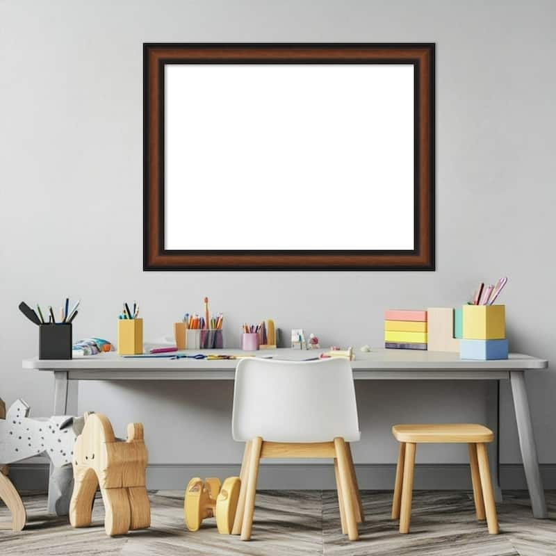 Amanti Art Yale Walnut Framed Dry Erase Magnetic Board