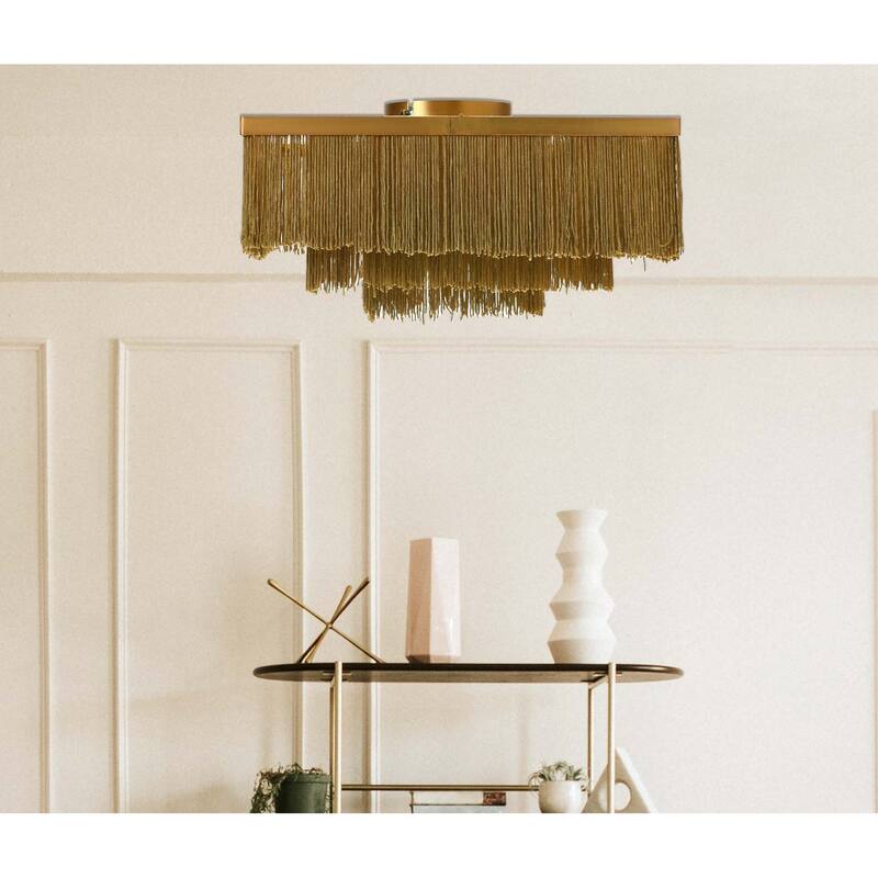 Flush Mount Fringe Light Fixture