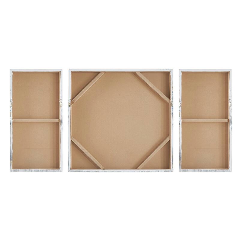 GDF Studio - Blue Midst Forest Gold Foil Triptych 3-Piece Canvas Wall Art Set