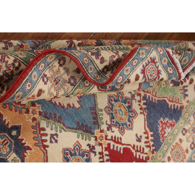 Multi-Color Kazak Oriental Area Rug Handmade Wool Carpet - 4'11" x 6'7"