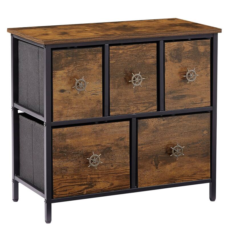 5 Drawers Furniture Storage Chest For Clothing Organization,Brown