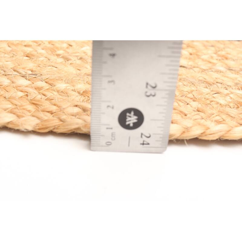 ECARPETGALLERY Braided Weave Palas Denizli Tan Jute Rug - 3'0 x 3'0