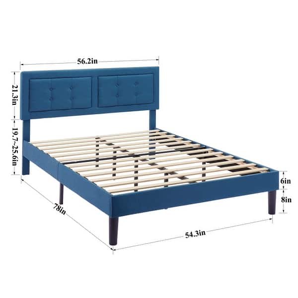 VECELO Twin Size Bed Frame With Adjustable Headboard