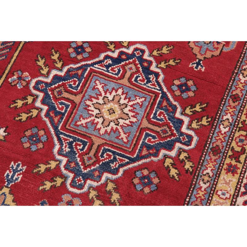 Bohemian Kazak Gavin Red/Beige Wool Rug - 5'8'' x 7'9''