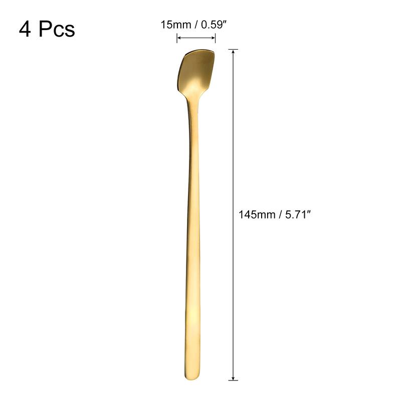 Stainless Steel Stirring Spoon, 4Pcs 6-Inch for Party Bar Restaurant - Gold