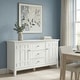 preview thumbnail 11 of 16, WYNDENHALL Freemont SOLID WOOD 54 inch Wide Transitional Sideboard Buffet - 17" D x 54" W x 30" H White
