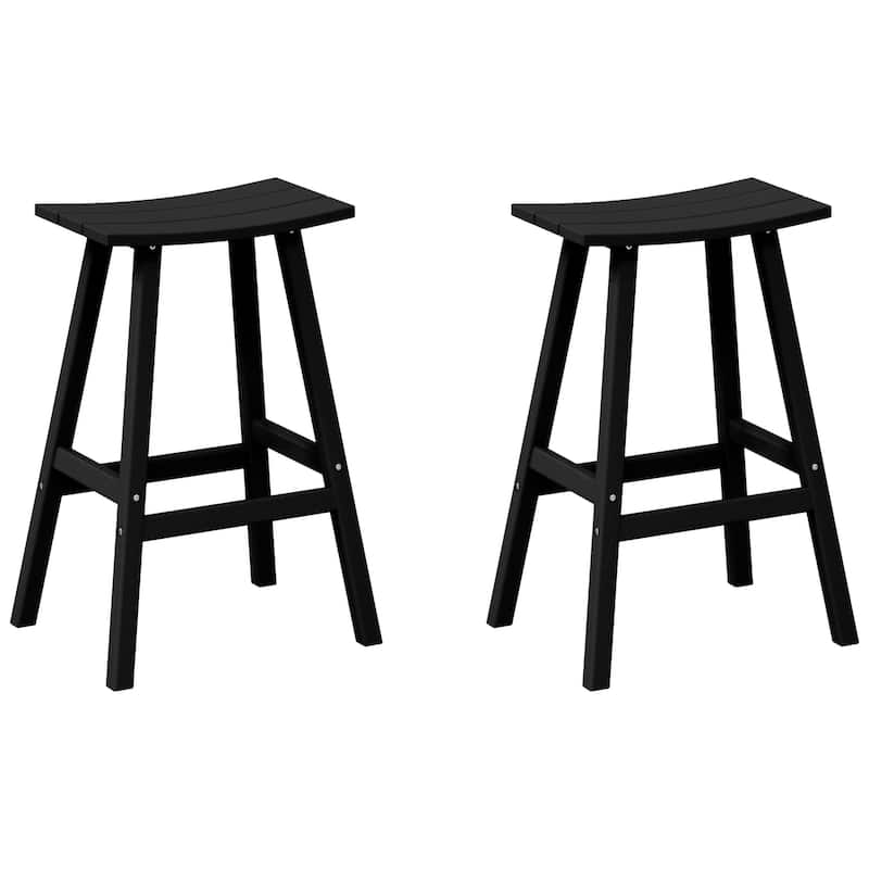 Laguna Hdpe All Weather Outdoor Patio 29" Saddle Seat Bar Stool (Set Of 2)