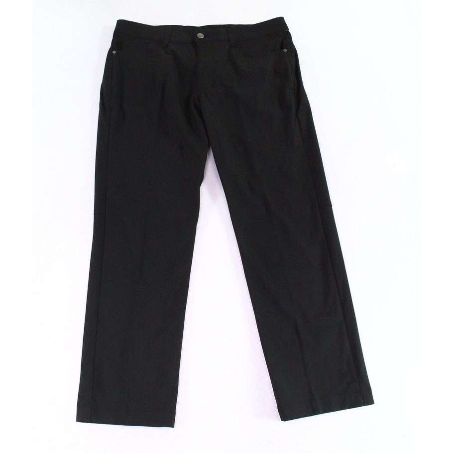 Shop Swiss Tech Mens Pants Deep Black Size 36x30 Flat Front Travel