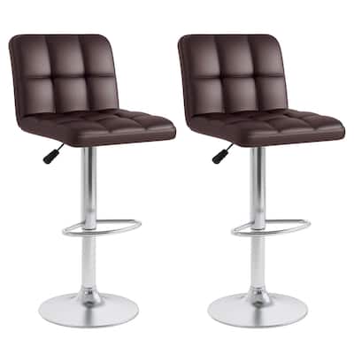 Costway Modern Swivel Bar Stools Set of 2 with Heavy-duty Metal Base & - See Details