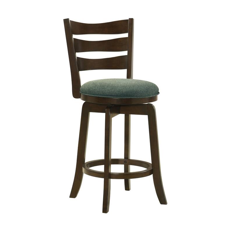 Fenster Ladder Back Swivel Stool with Upholstered Seat