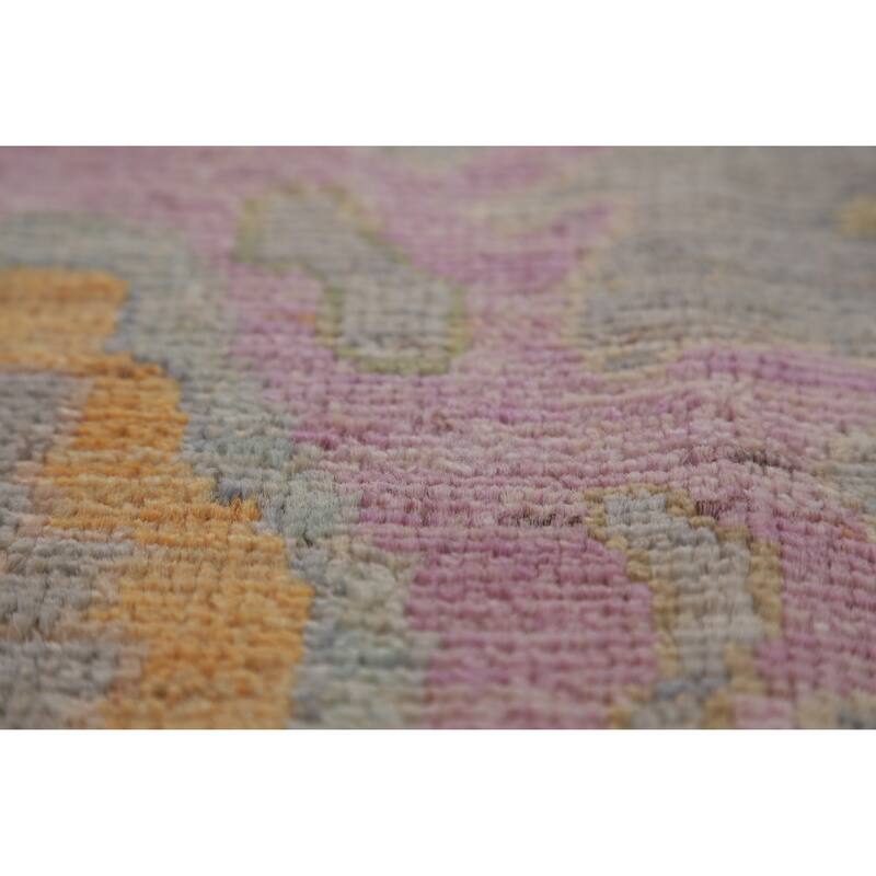 Hand Knotted Oriental 100% Wool Carpet Transitional All-Over Greys & Charcoal Oushak Area Rug - 9' 3'' X 7' 9''