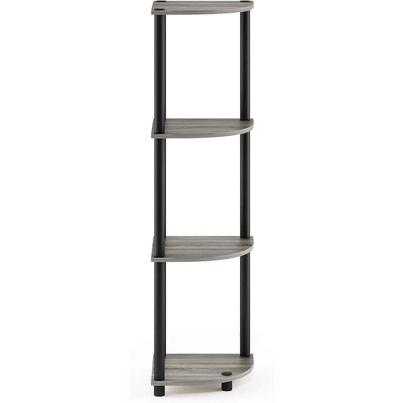 4 Tiers Wood Household Shelving Unit in French Oak/Black (11.6 in. W x 43.5 in. H x 11.6 in. D)