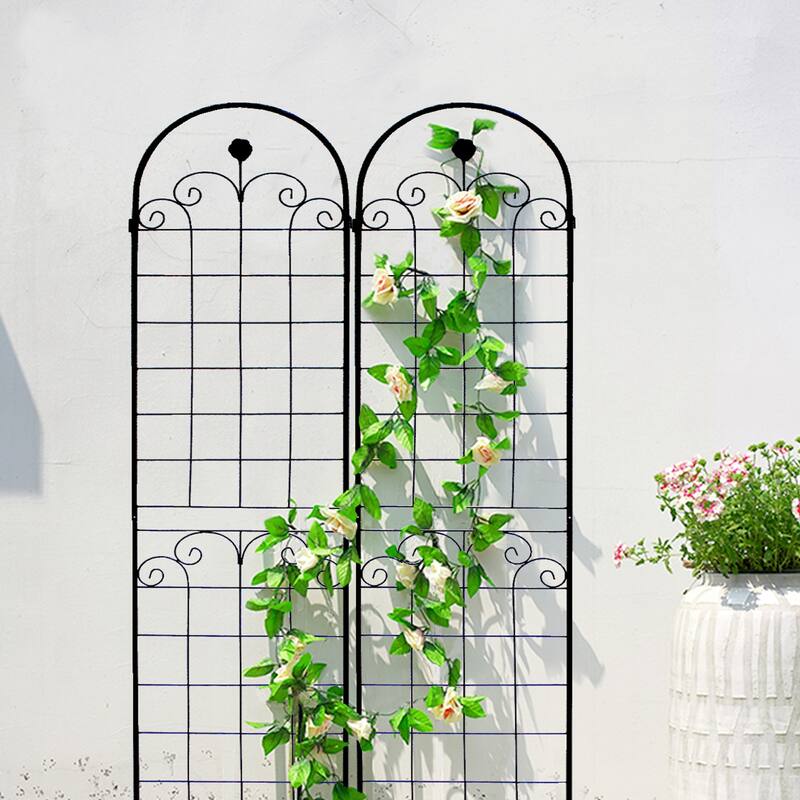 2 Pack Metal Garden Trellis for Climbing Plants Outdoor 86.7'' x 19.7'' Rustproof Plant Support