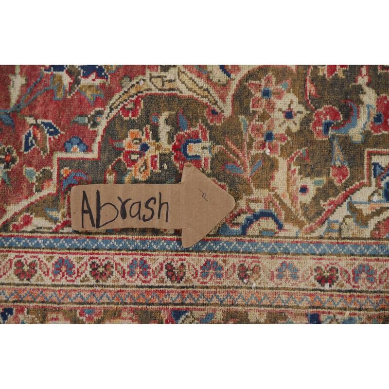 Hand Knotted Oriental 100% Wool Carpet Traditional Floral Red Kashan Area Rug - 10' 2'' X 6' 6''
