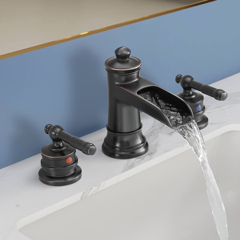 Topcraft Two Handle Waterfall Bathroom Faucet with Pop-Up Drainer